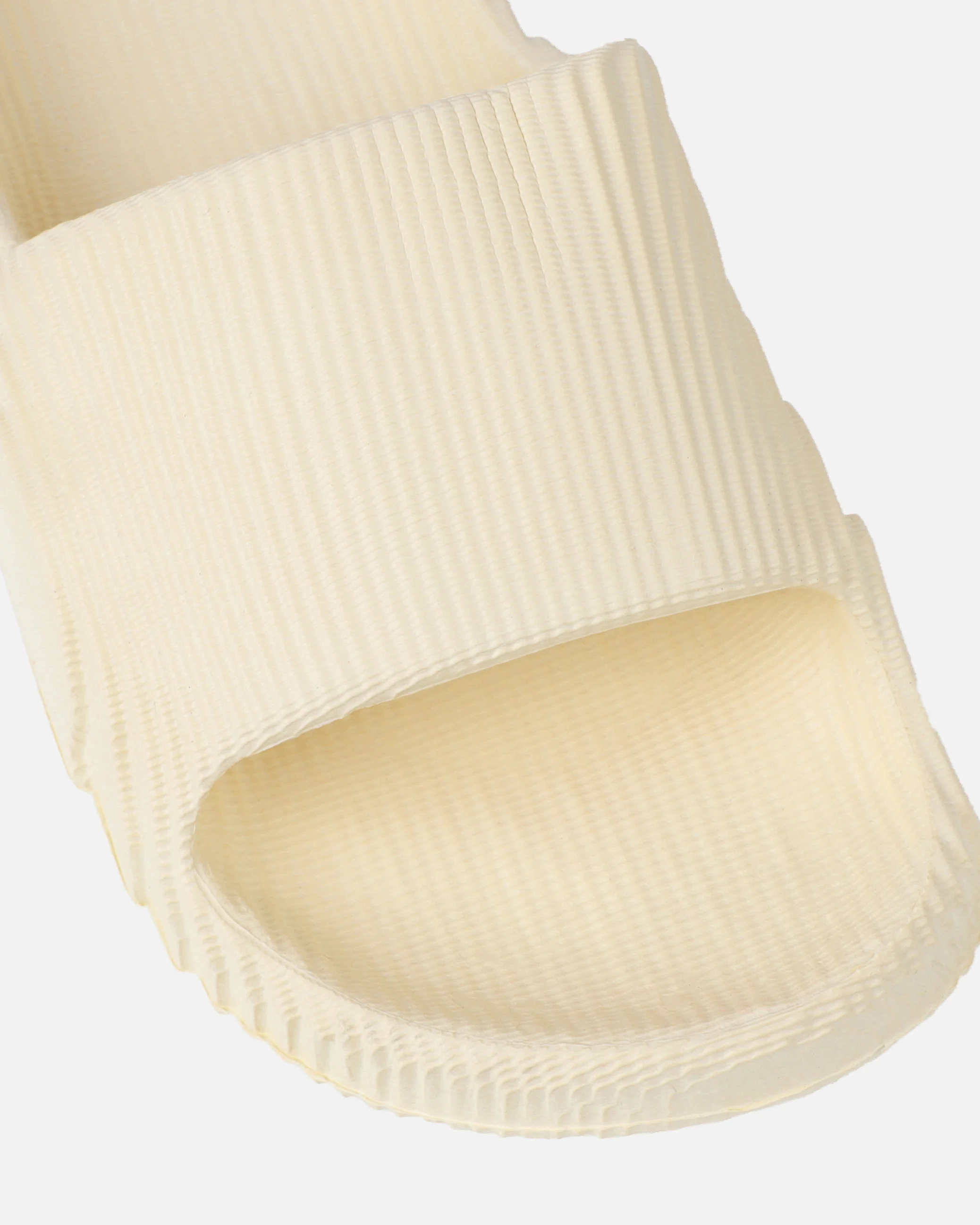 Tazia Cream Textured Moulded Flat Slides - Image 4