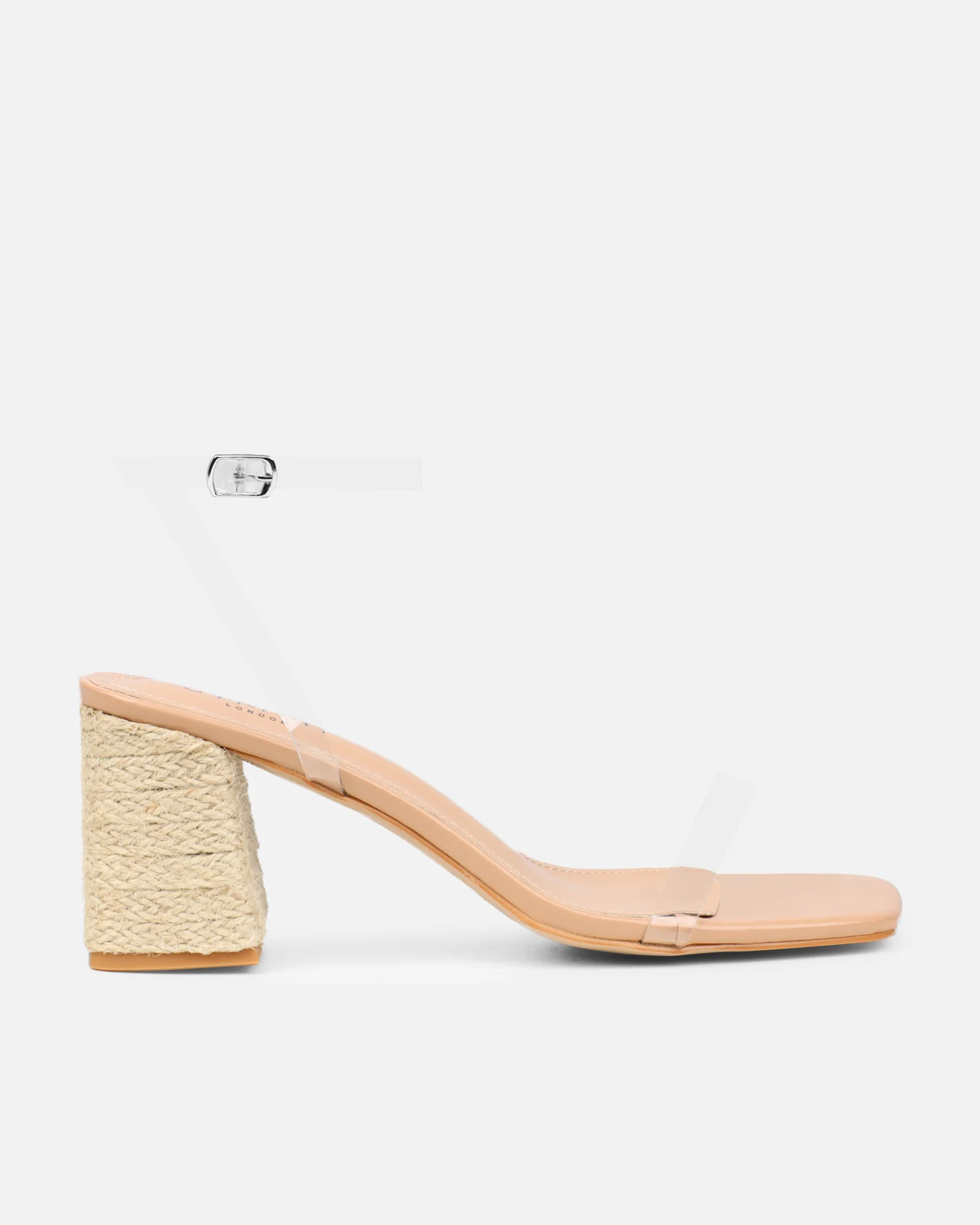 Thames Clear Nude Espadrille Block Heeled Sandals - Image 2