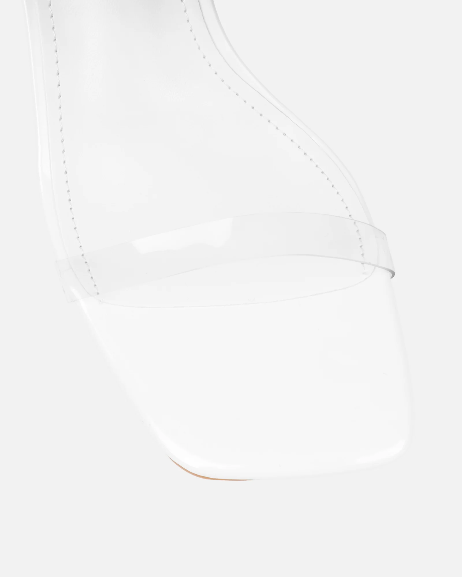 Thames Clear White Pearl Patent Espadrille Block Heeled Sandals - Image 4