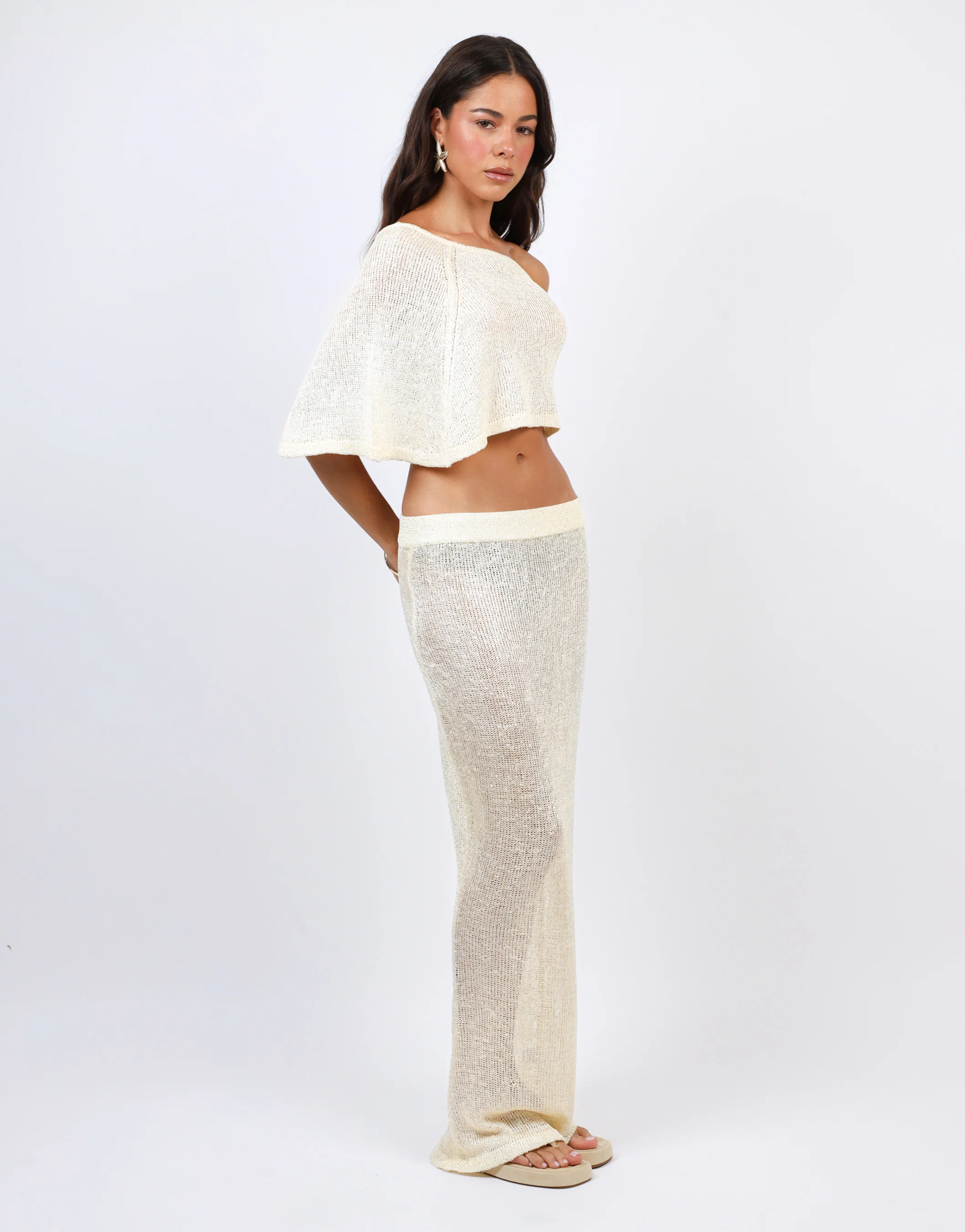 Toulon Sequin Drape Beach Top In Yellow - Image 2