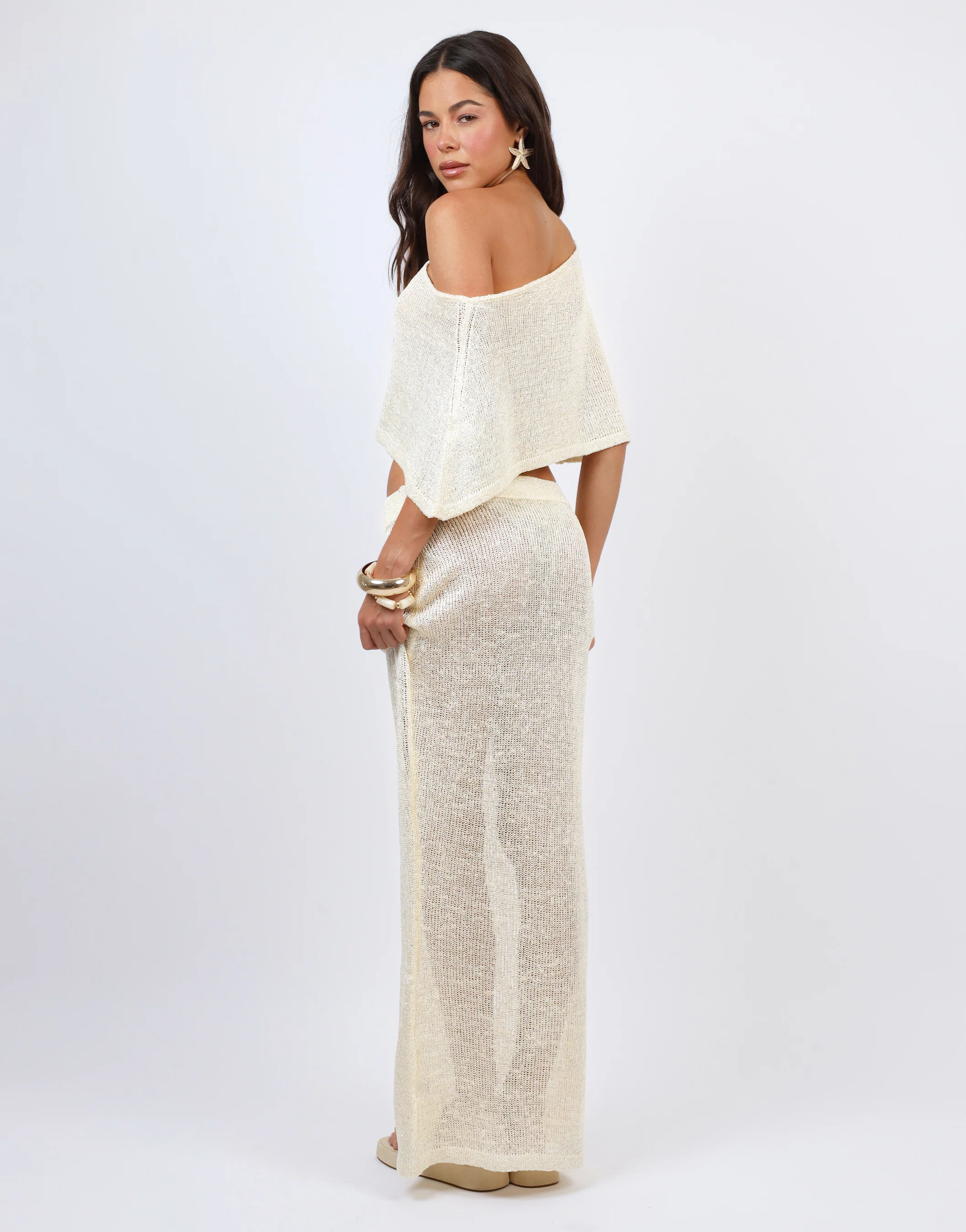 Toulon Sequin Drape Beach Top In Yellow - Image 3