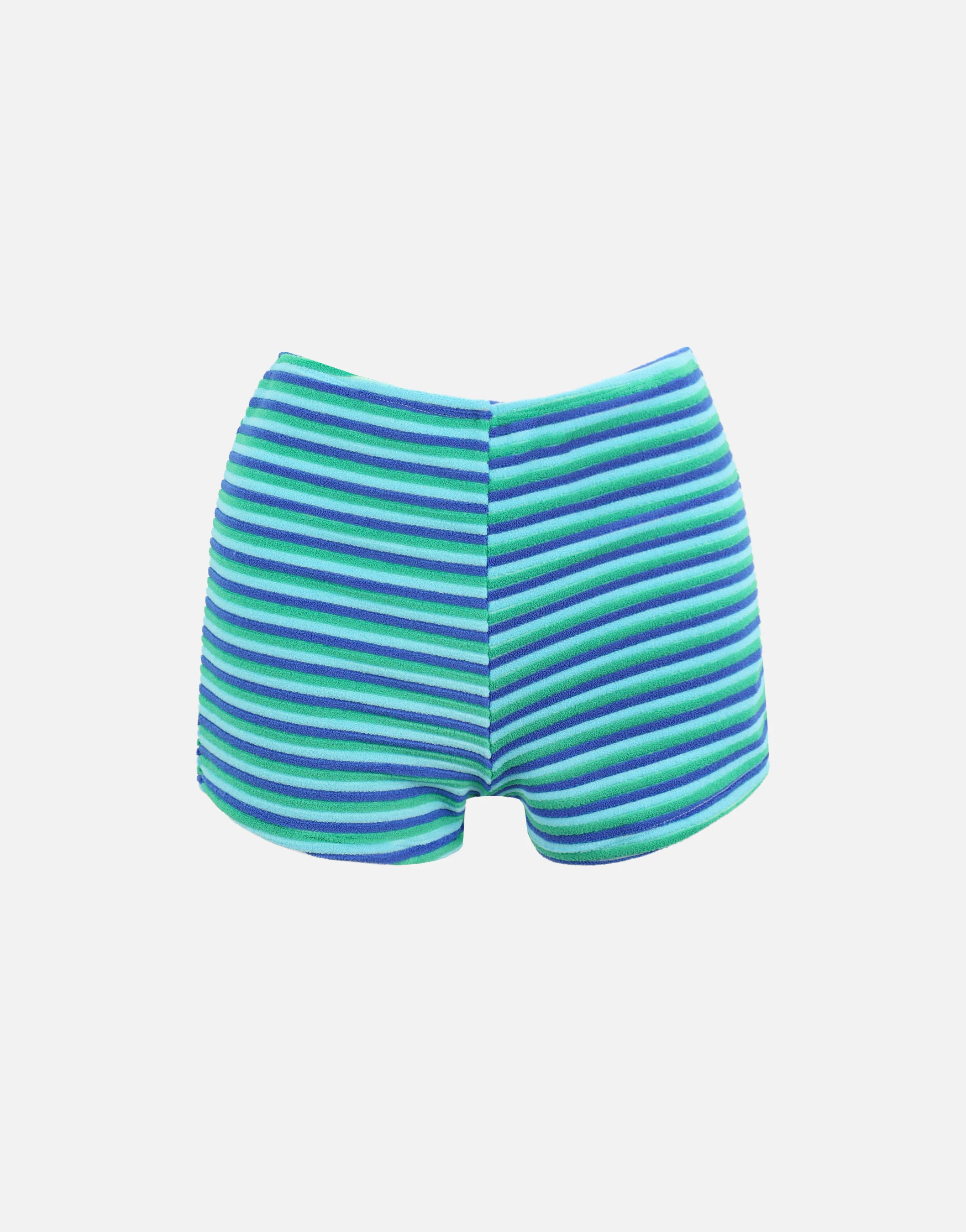 Shai Towelling Stripe Shorts in Blue - Image 6