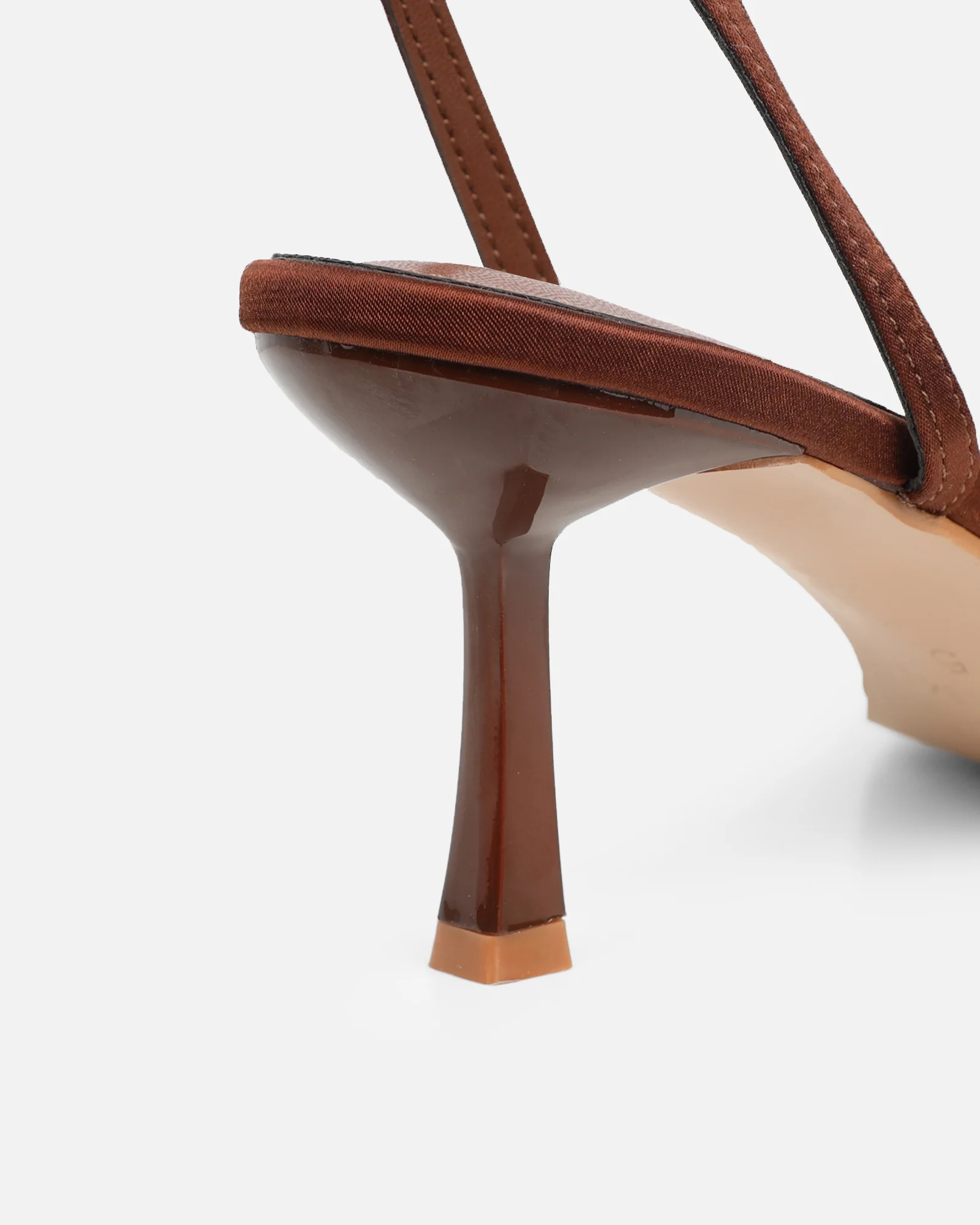 Trina Brown Satin Bow Low Heeled Sandals - Image 3
