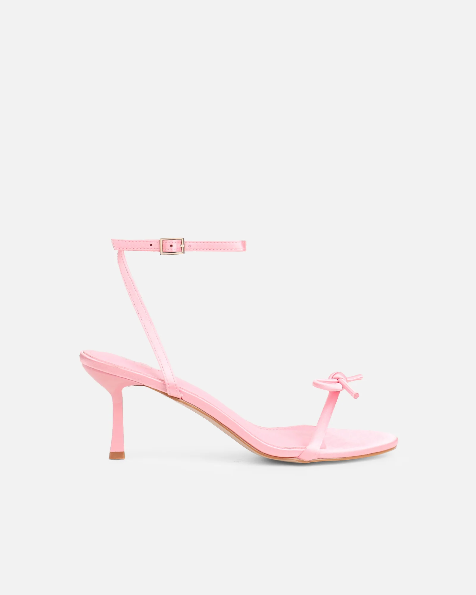 Trina Pink Satin Bow Low Heeled Sandals - Image 2