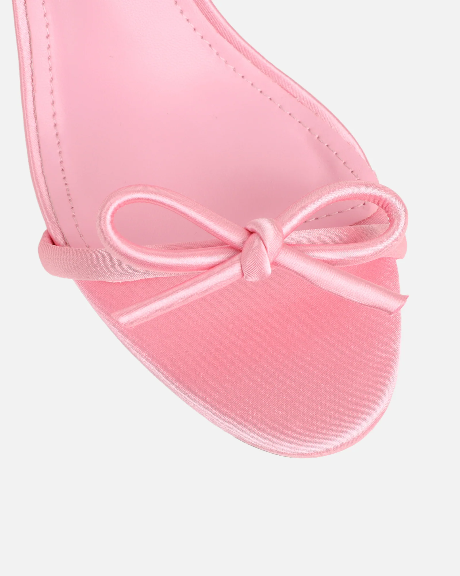 Trina Pink Satin Bow Low Heeled Sandals - Image 4