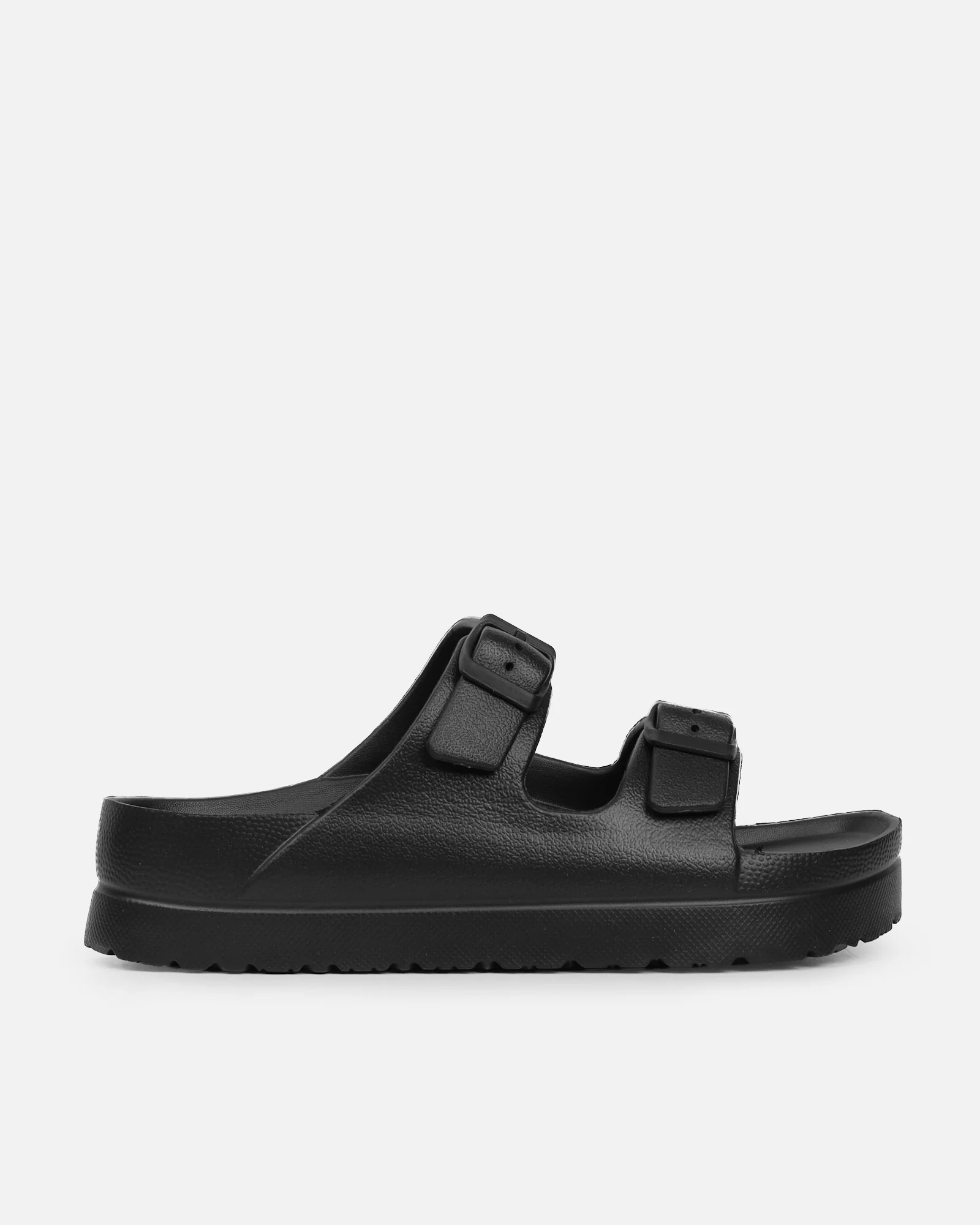 Tropix Black Double Strap Slide Sandals - Image 2