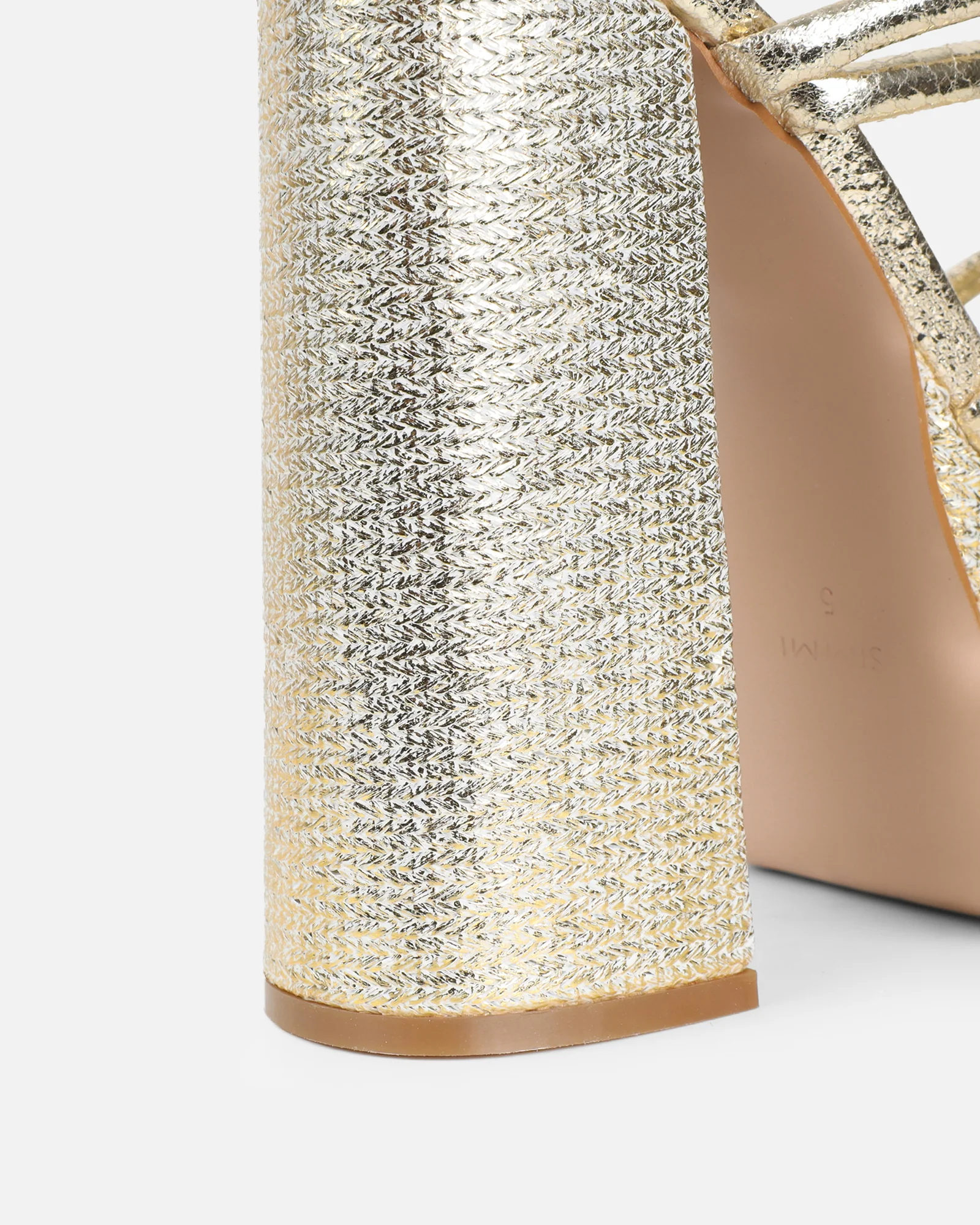 Troppaz Gold Metallic Platform Heeled Sandals - Image 3