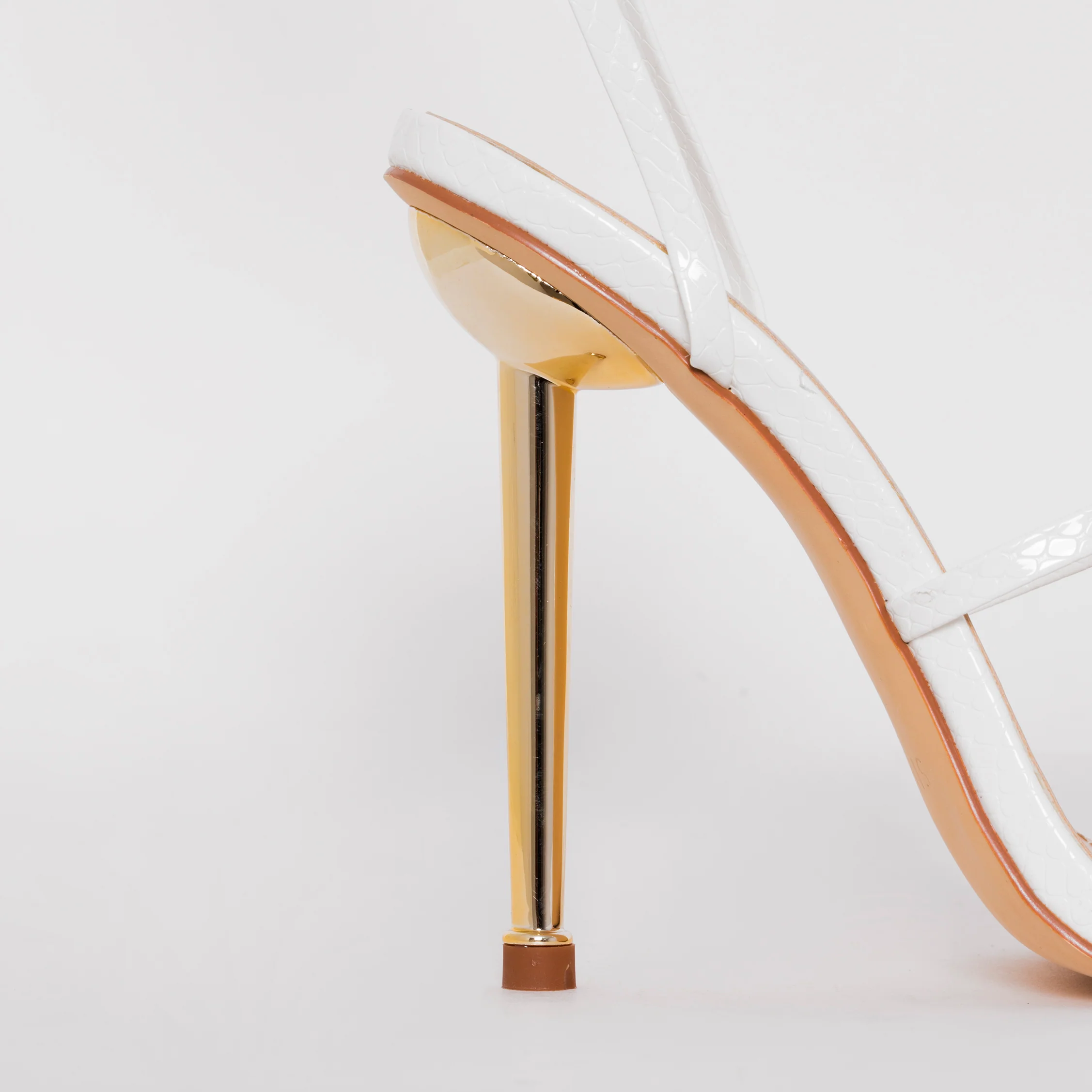 Tyler White Snake Print Lace Up Heels - Image 4