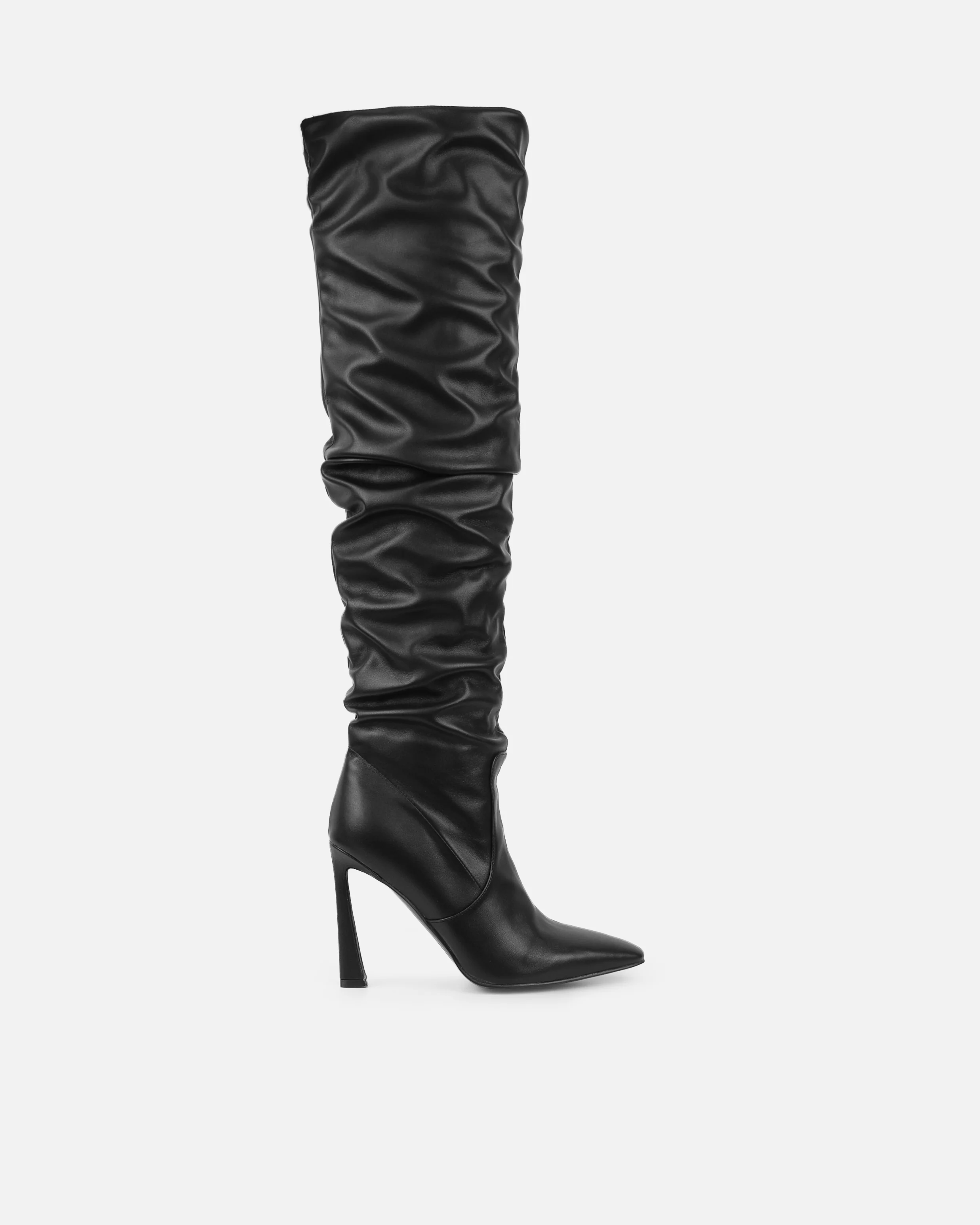 Usher Black Slouch High Heeled Over The Knee Boots - Image 2
