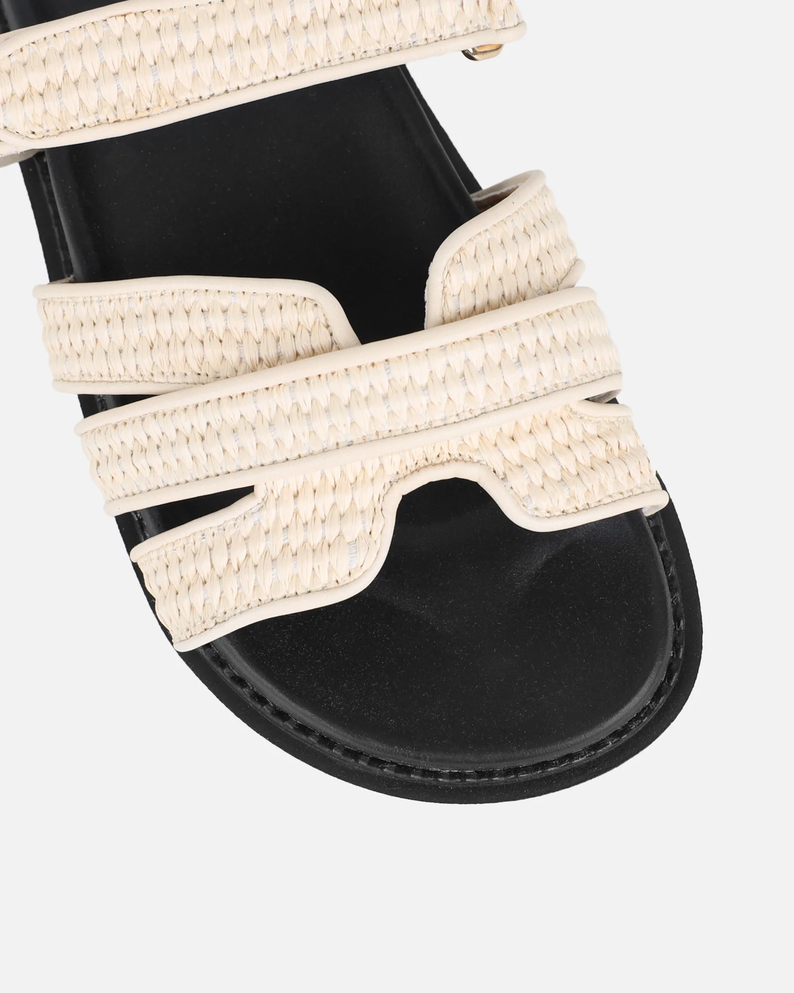 Veil Beige Raffia Chunky Sliders - Image 4