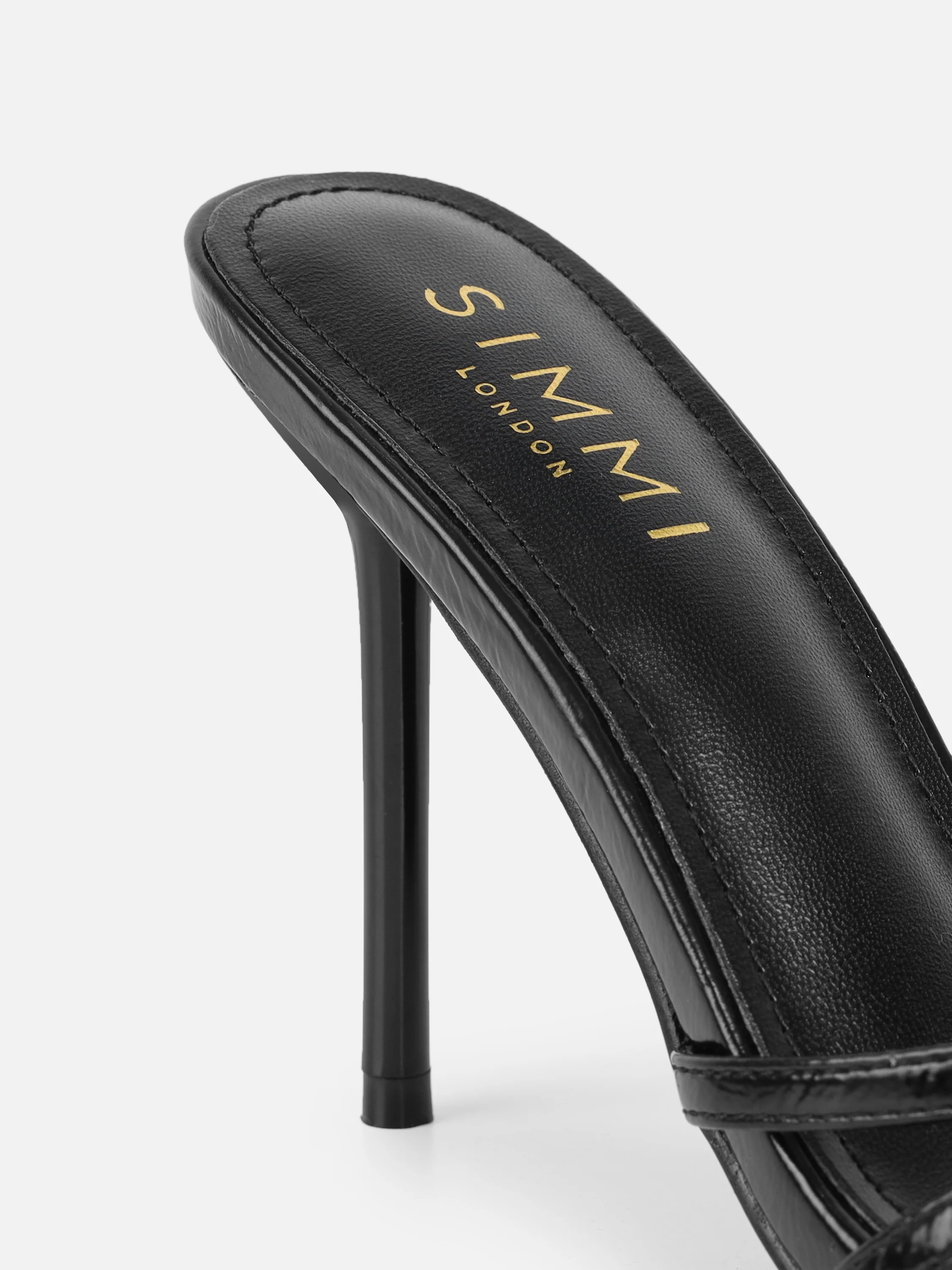 Vera Black Flower Detail Mules - Image 3