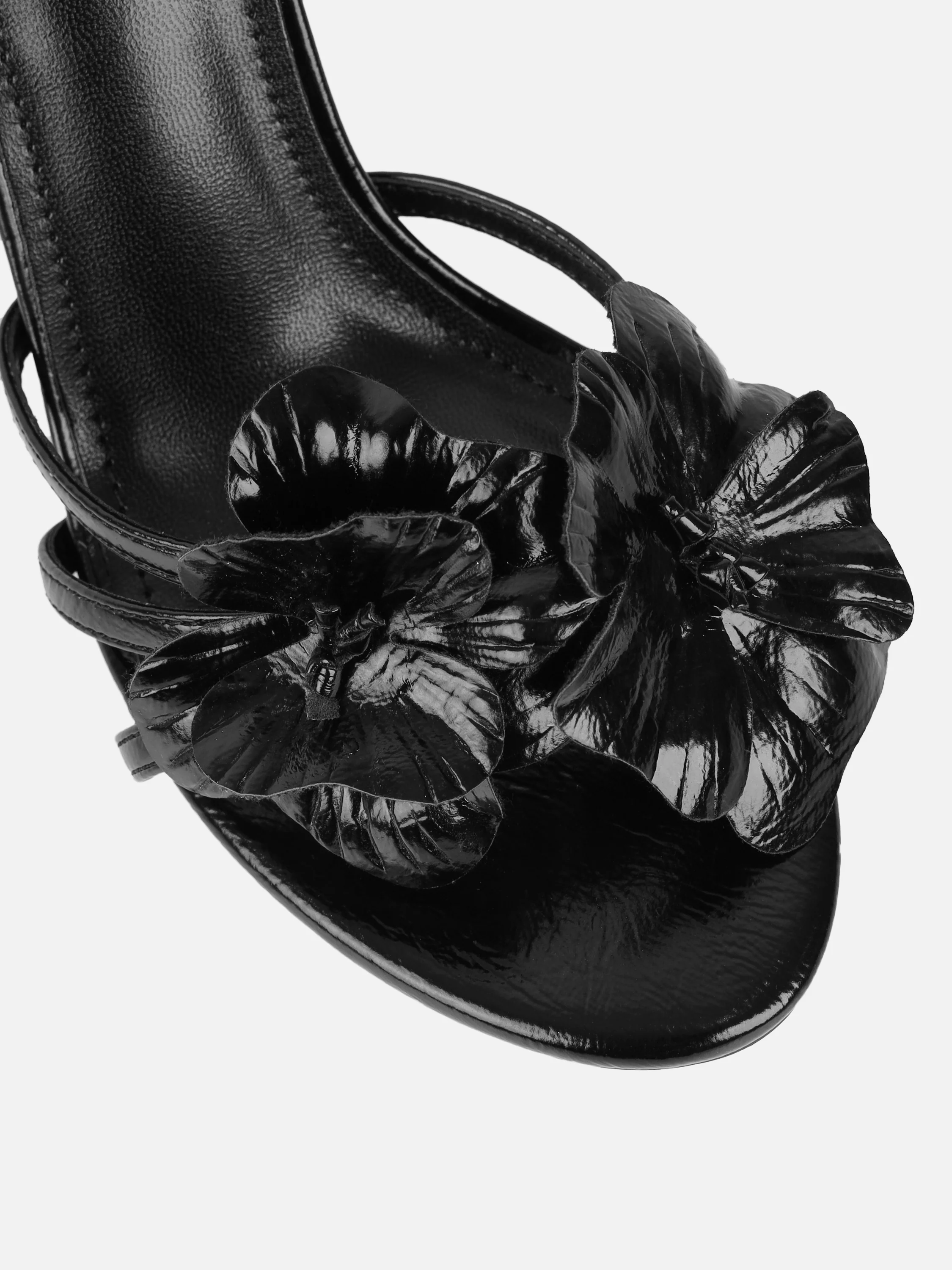 Vera Black Flower Detail Mules - Image 4