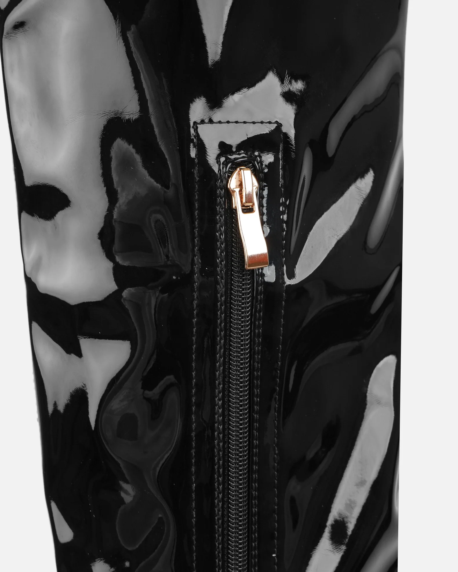 Vermont Black Patent Stretch Over The Knee Boots - Image 3