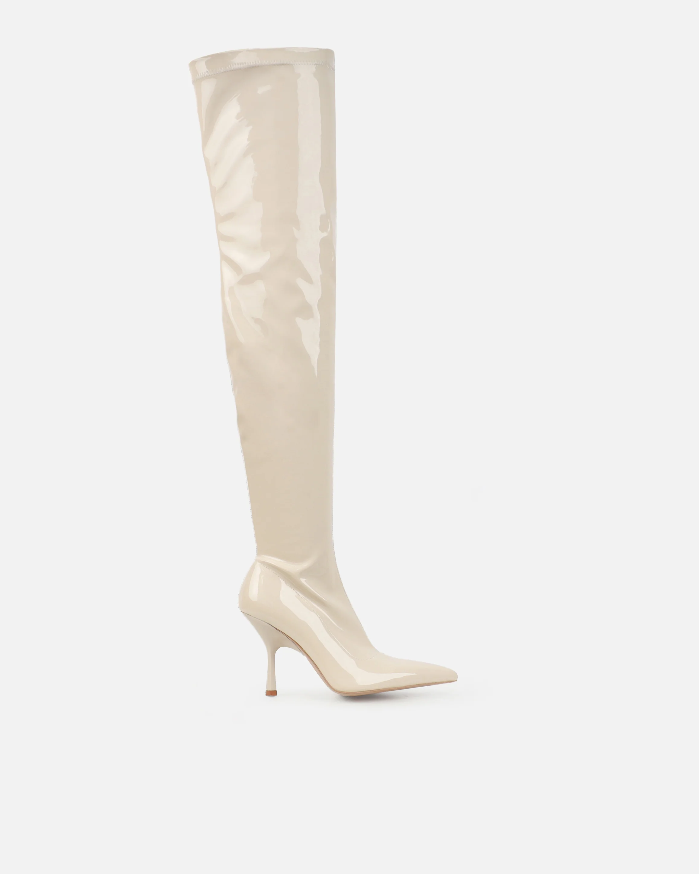 Vermont Stone Patent Stretch Over The Knee Boots - Image 2
