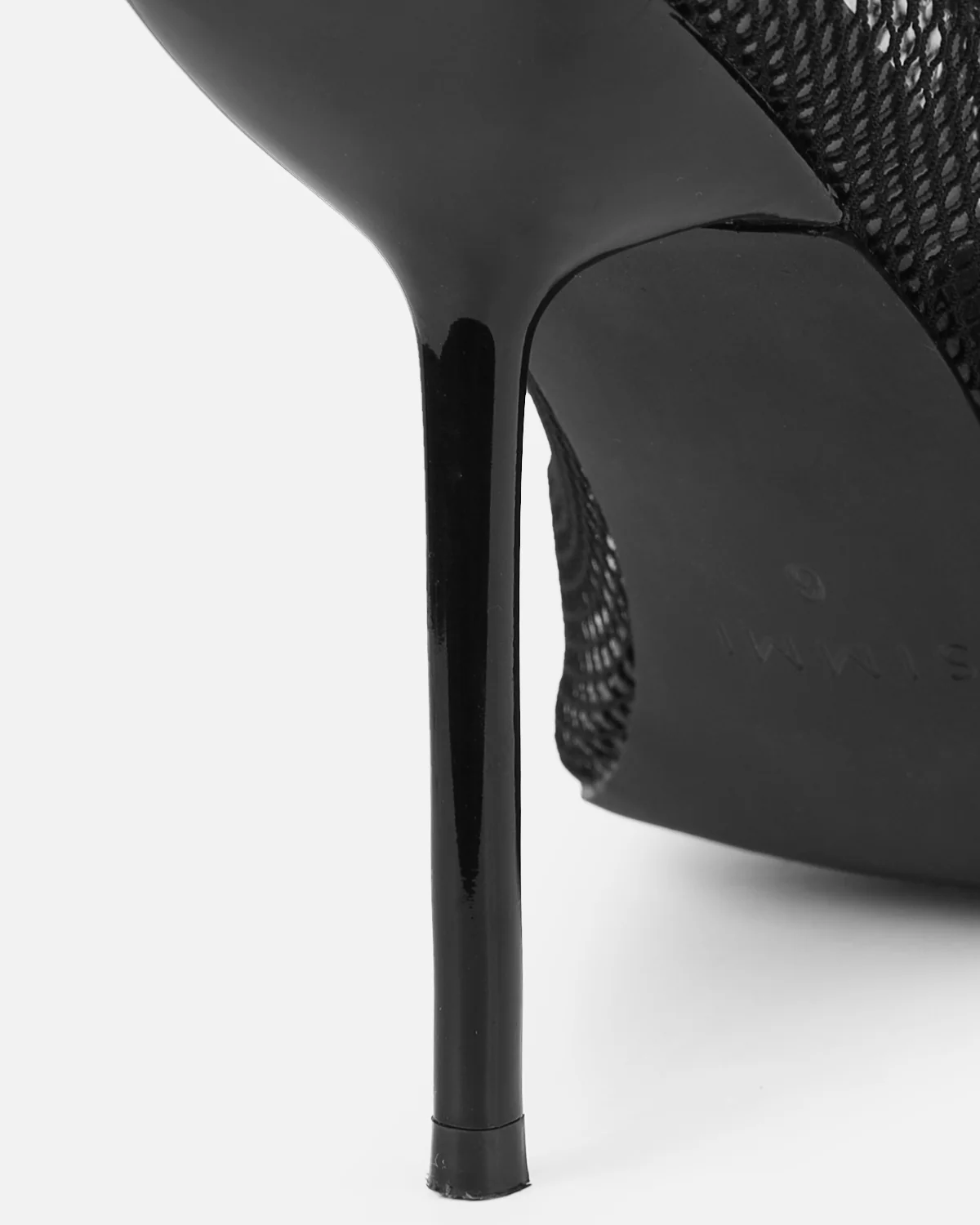 Veronika Black Mesh Heeled Sandals - Image 3