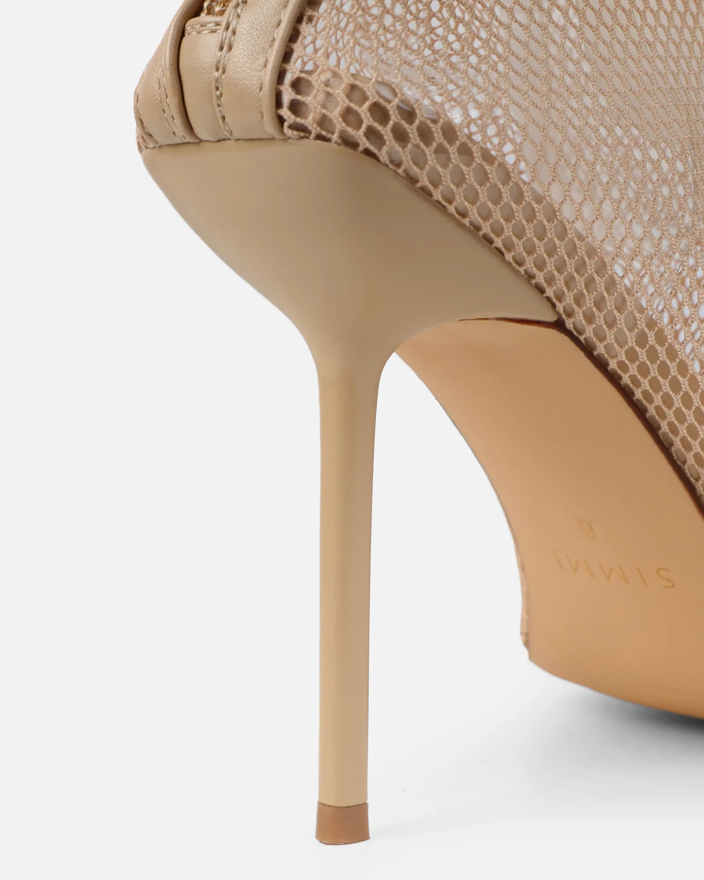 Veronika Nude Mesh Heeled Sandals - Image 3