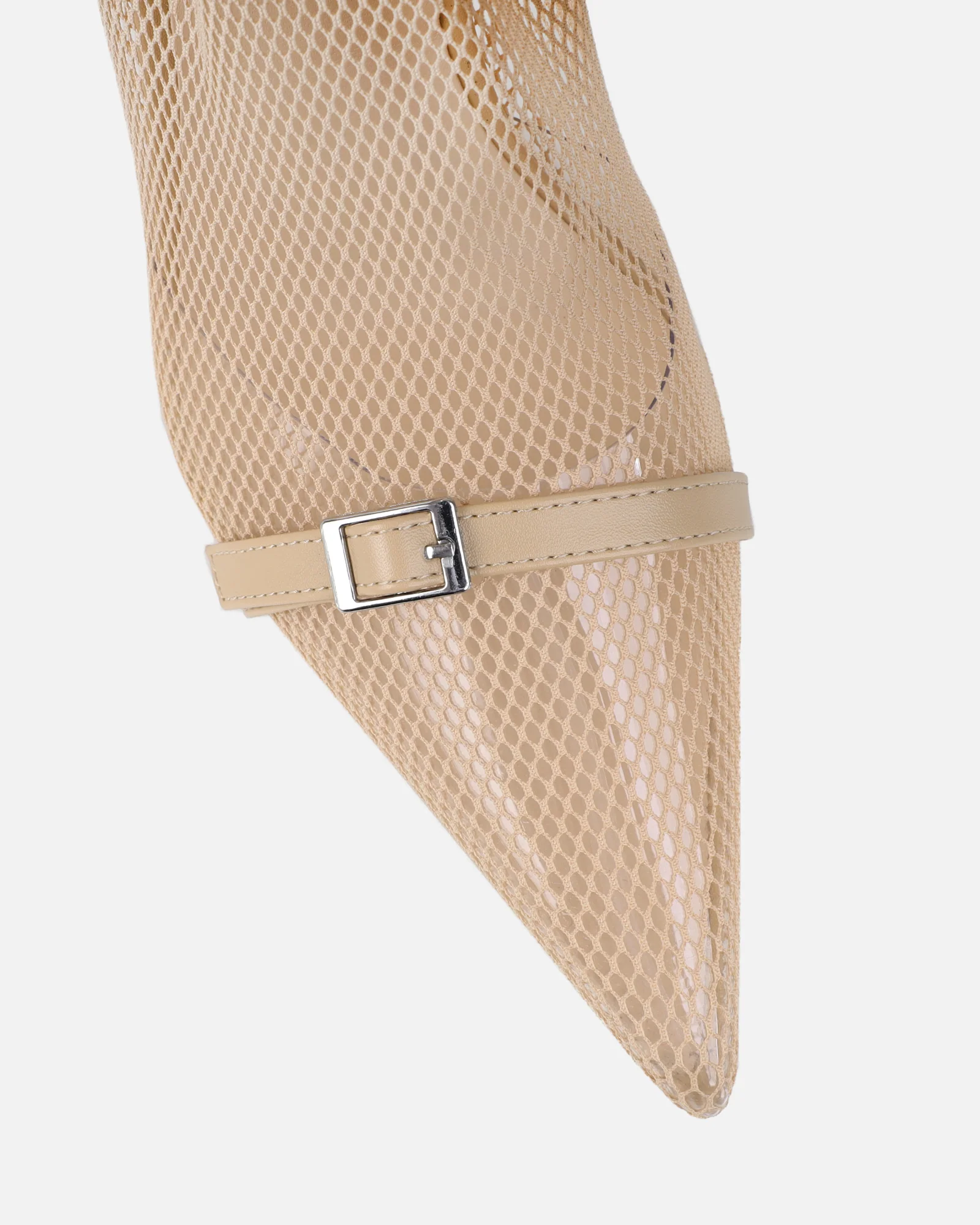 Veronika Nude Mesh Heeled Sandals - Image 4