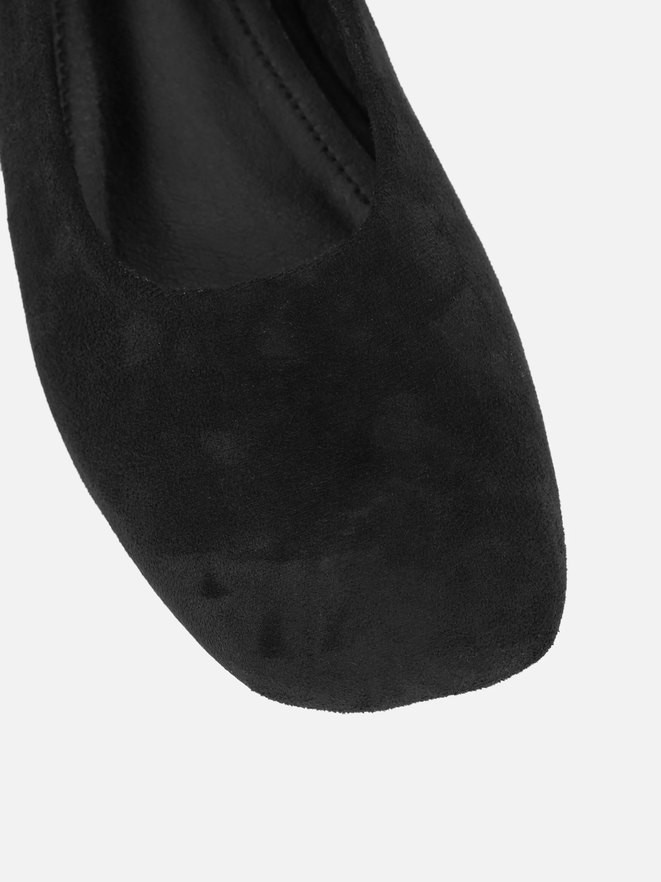 Viktoria Black Suede Ballerina Flats - Image 4