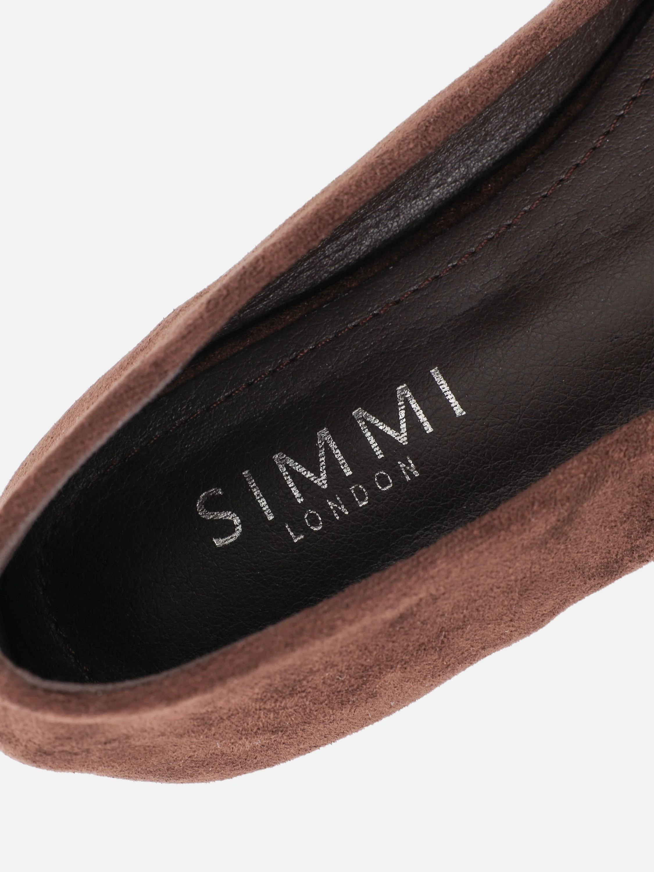 Viktoria Brown Suede Ballerina Flats - Image 3