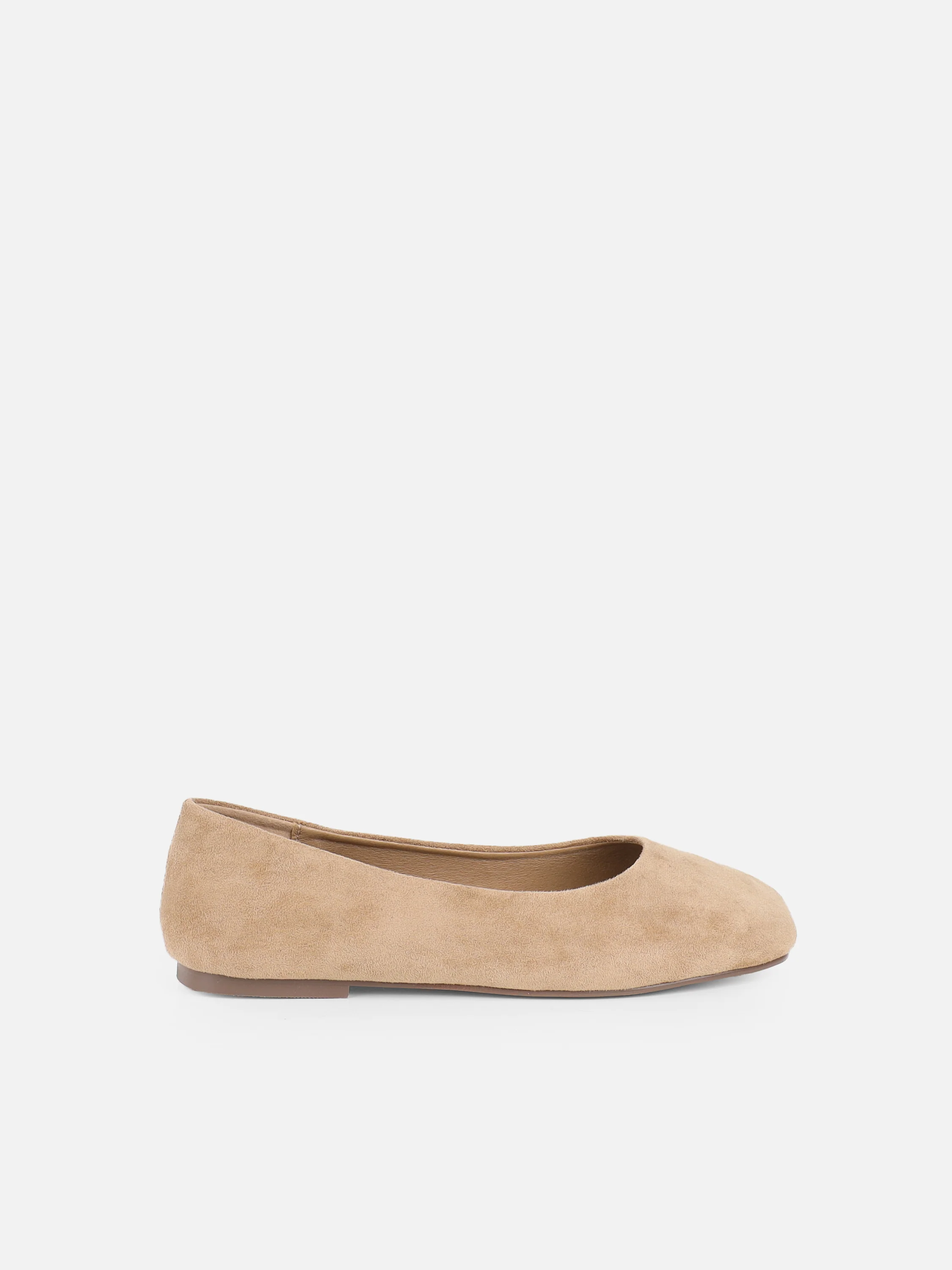 Viktoria Taupe Suede Ballerina Flats - Image 2
