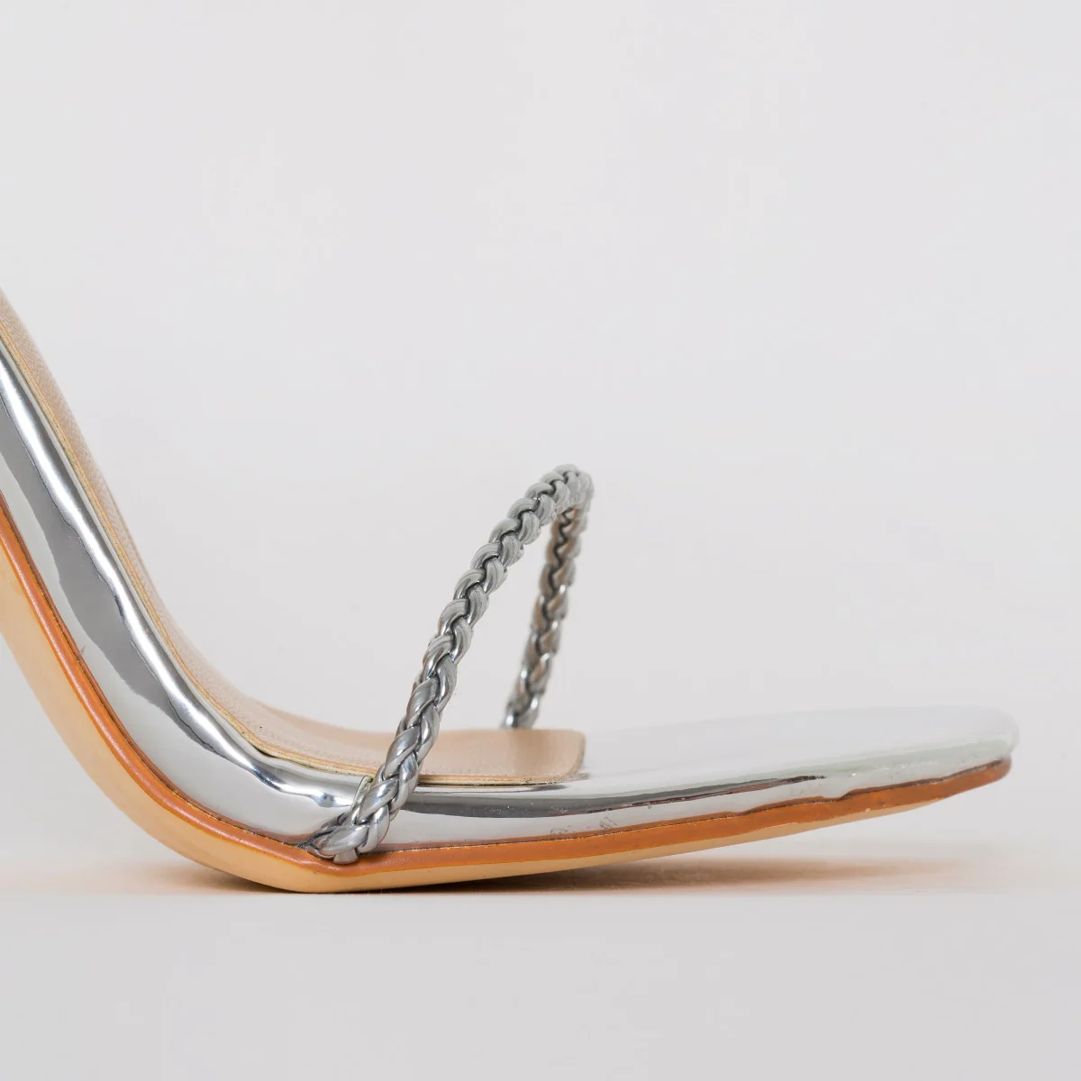 Welma Silver Lace Up Stiletto Heels - Image 4