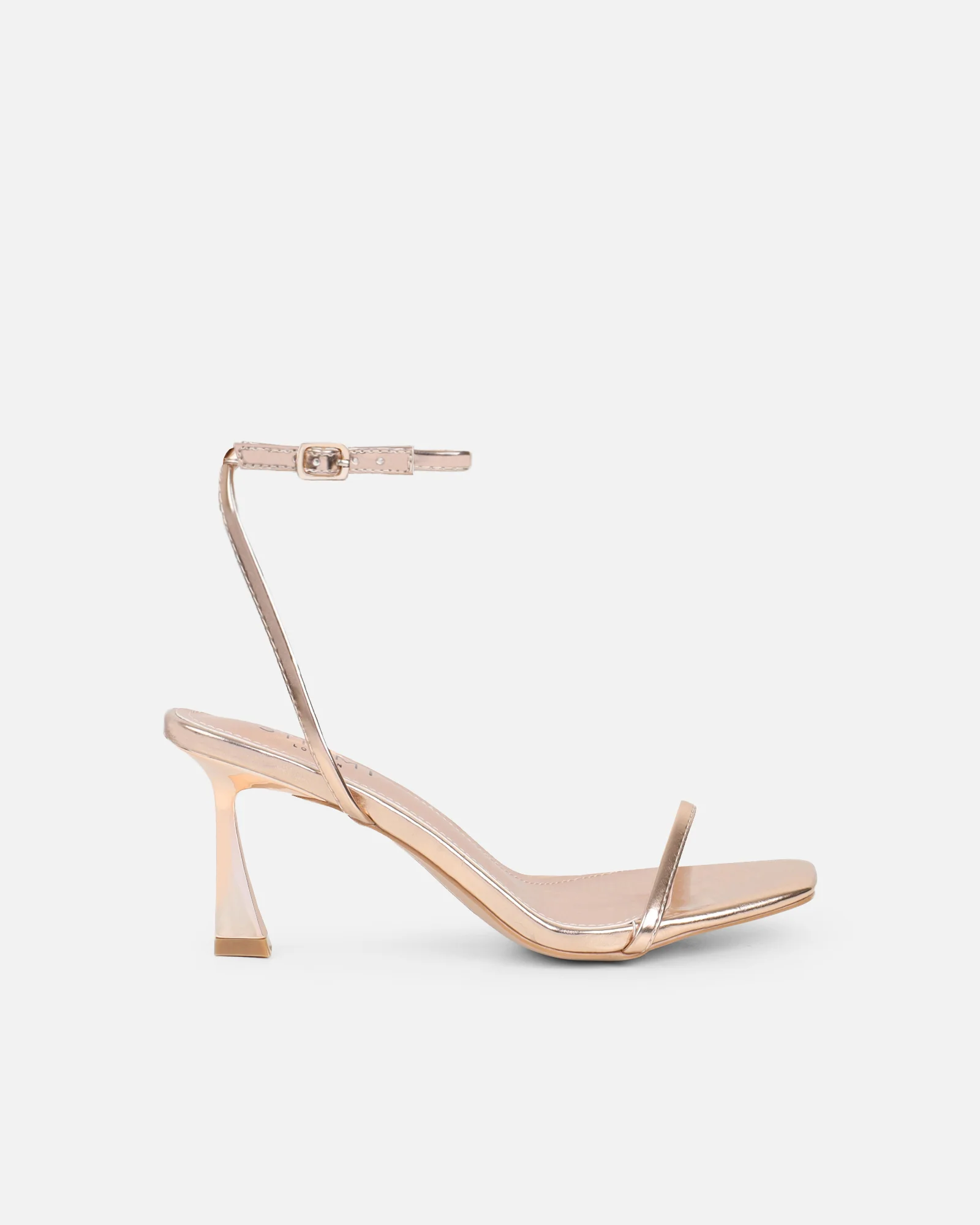 Yesmina Rose Gold Metallic Heeled Sandals - Image 2