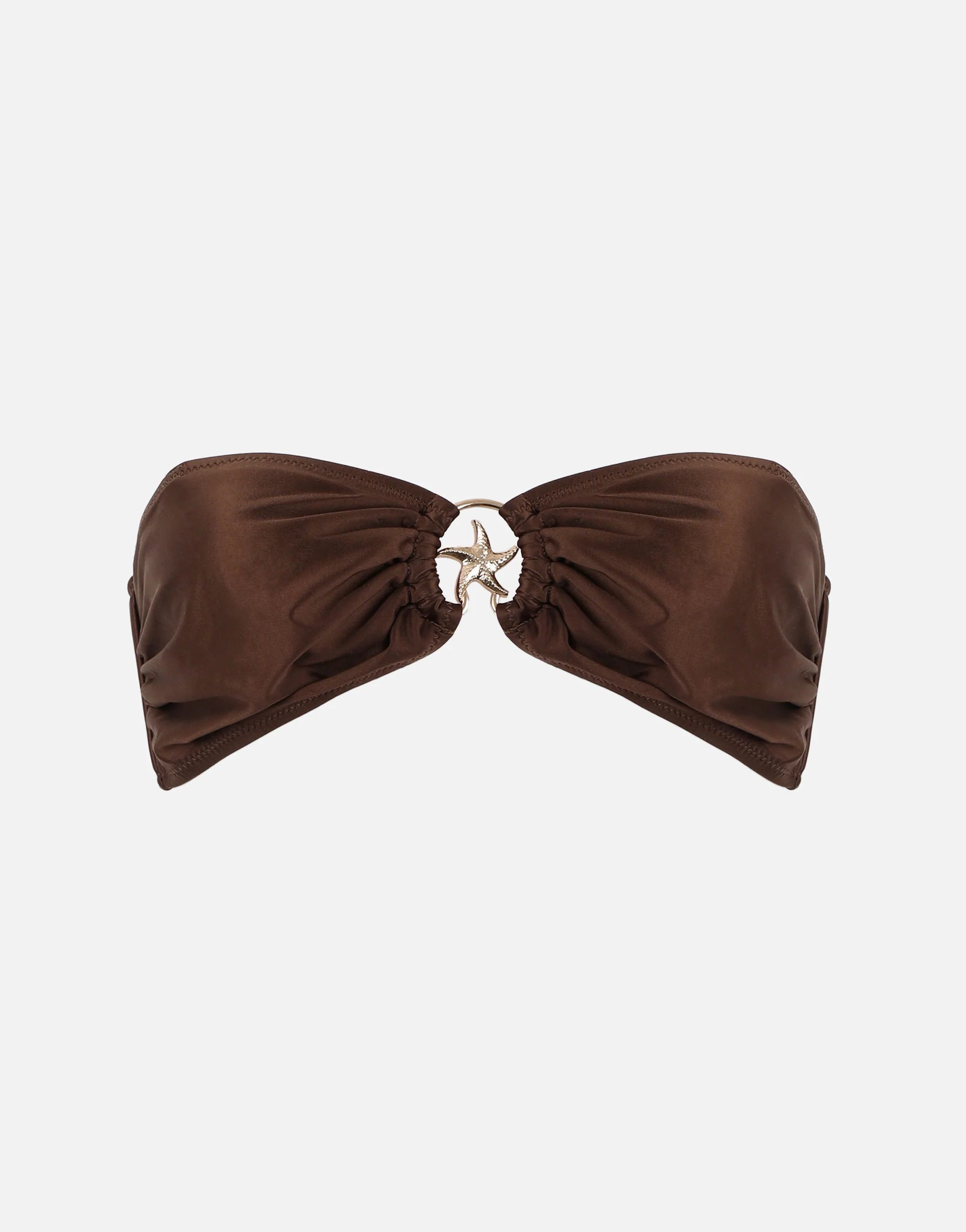 Zia Bandeau Bikini with Starfish Trim in Brown - Image 6