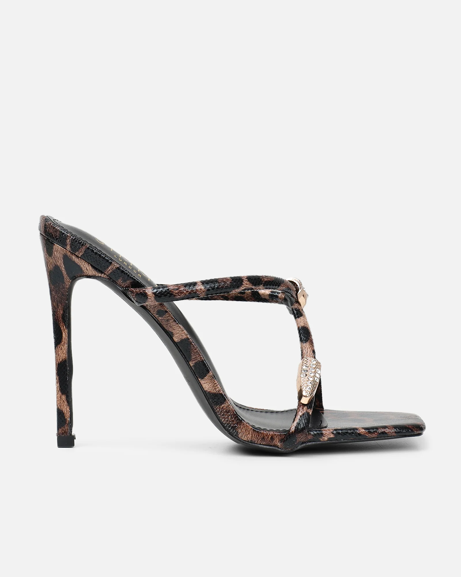 Zuleta Leopard Snake Stiletto Heeled Mules - Image 2